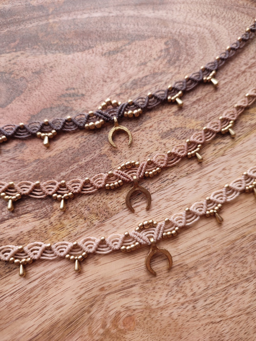 Macramé náhrdelník Tunglið "the moon" — foto 2