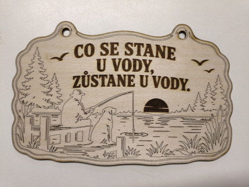 Dřevěná cedule pro rybáře – rybářské hlášky — foto 5