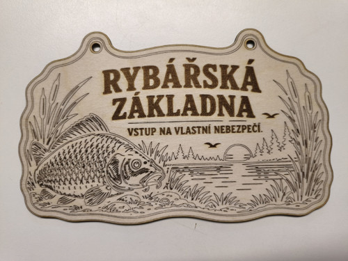 Dřevěná cedule pro rybáře – rybářské hlášky — foto 4