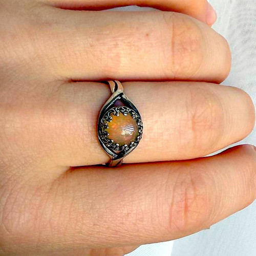 Opalite & Silver / Strieborný prsteň s opálom E009 — foto 2