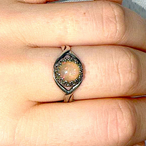 Opalite & Silver / Strieborný prsteň s opálom E009 — foto 3