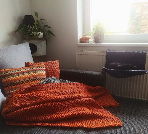 Deka pro jednoho tmavě oranžová — foto 3
