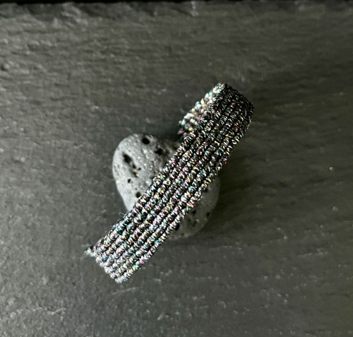 Metalický macramé náramek Black Pearl — foto 3