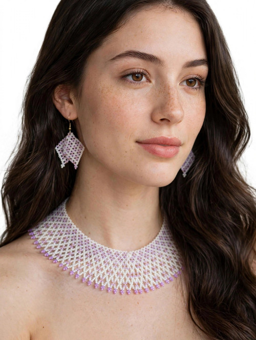 Sada "Lilac Dream" náhrdelník, náramek - naušnice — foto 2