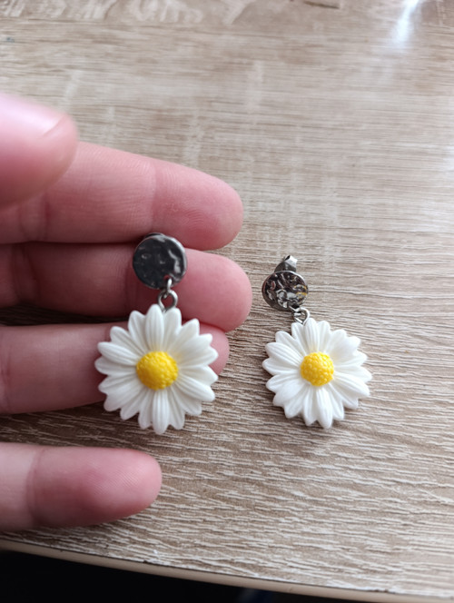 Náušnice kopretiny — foto 3
