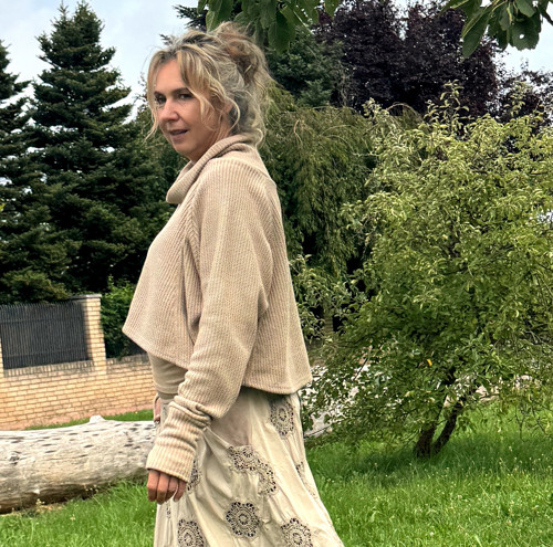 Svetrový béžový twinset — foto 3