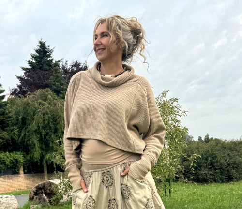 Svetrový béžový twinset — foto 5