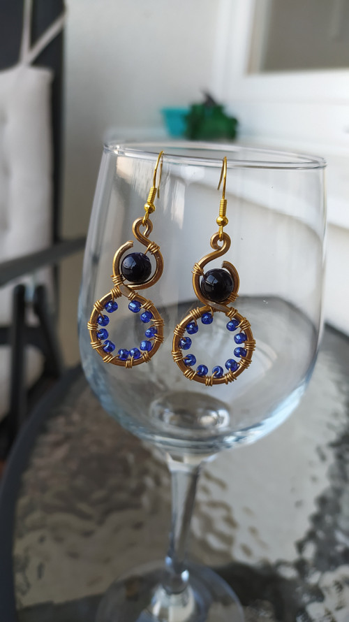 Půlnoční elegance: Wire-wrapping náušnice — foto 3