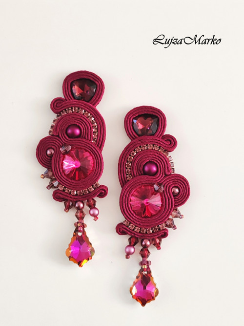 Imelda soutache / sutaš náušnice — foto 2