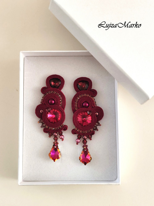 Imelda soutache / sutaš náušnice — foto 5