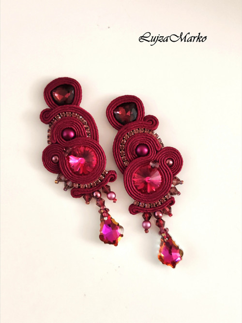 Imelda soutache / sutaš náušnice — foto 6