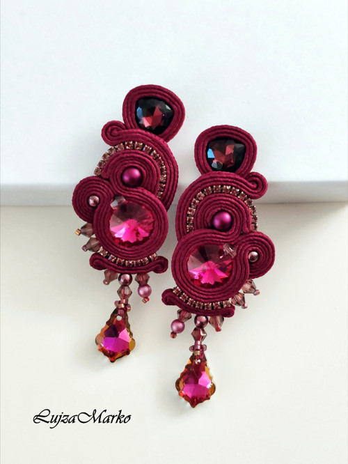 Imelda soutache / sutaš náušnice — foto 3