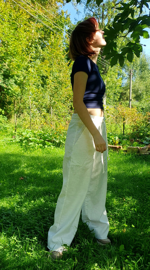 Lněné kalhoty, M a XL — foto 3