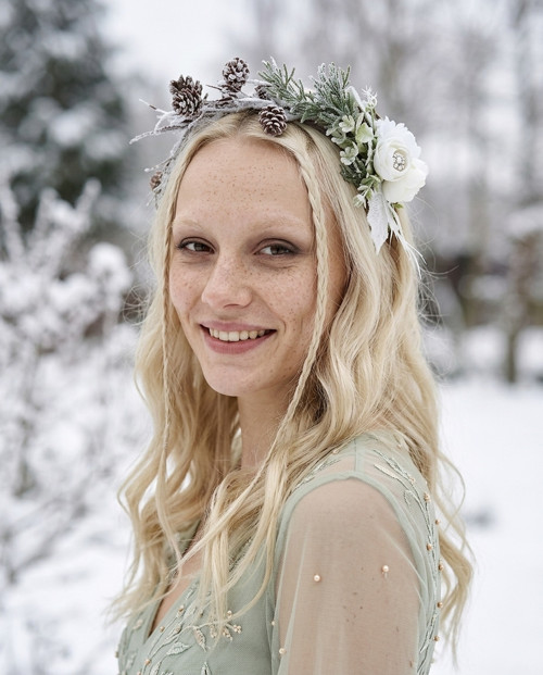 Zimní květinová čelenka boho — foto 2