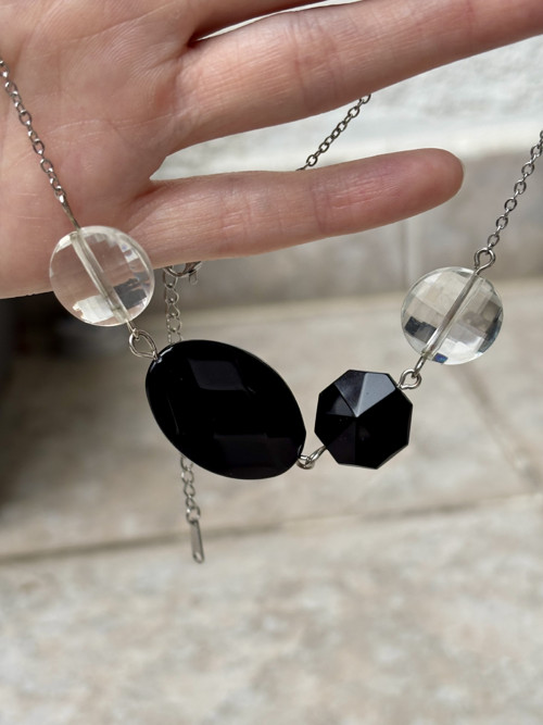 Náhrdelník „Black & Crystal“ — foto 4
