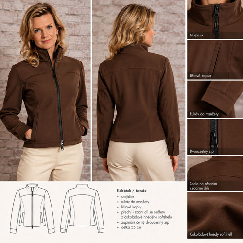 Softshellový kabátek/bunda - Chocolate - Vel. 38 — foto 2