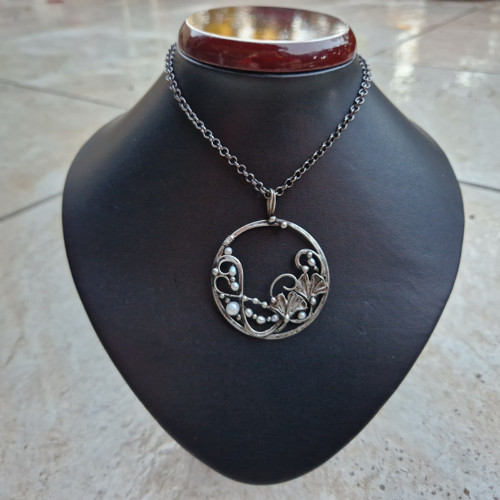 Ginkgo Pearl amulet náhrdelník — foto 3