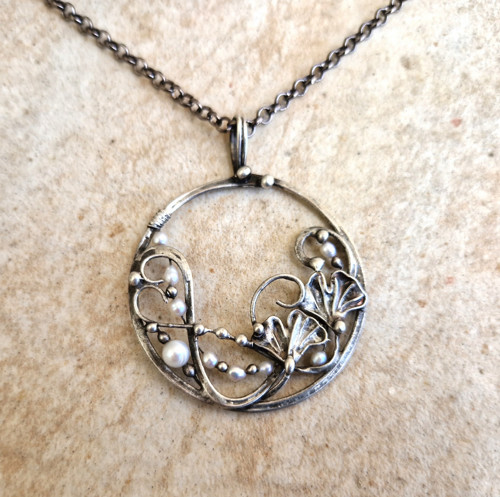 Ginkgo Pearl amulet náhrdelník — foto 4