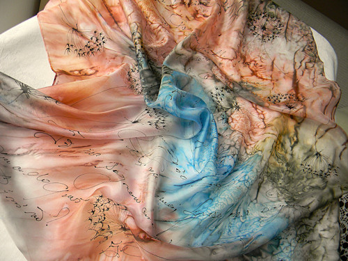 Klea / hedvábný šátek 75 x 75 cm/ — foto 2