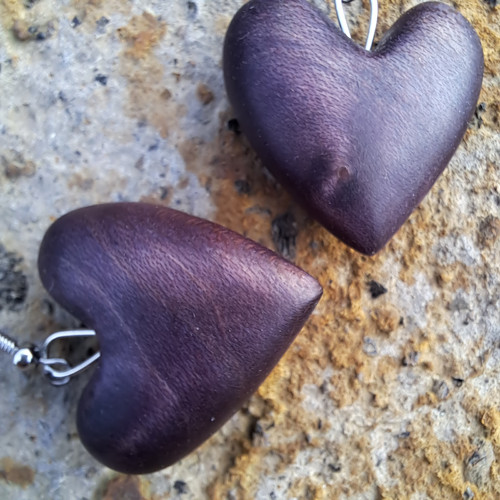 Srdíčkové náušnice purpurové — foto 2