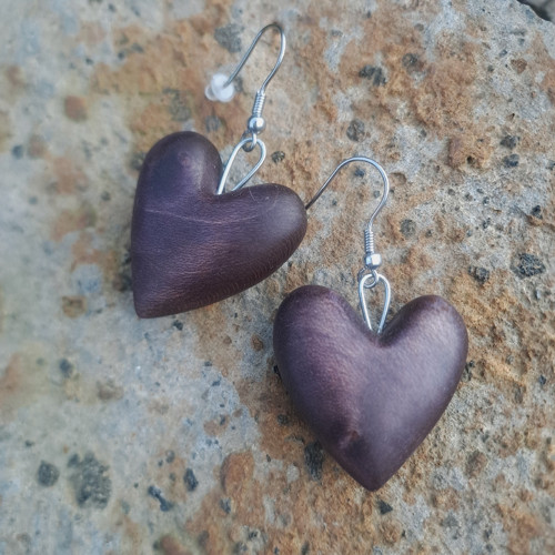 Srdíčkové náušnice purpurové — foto 4