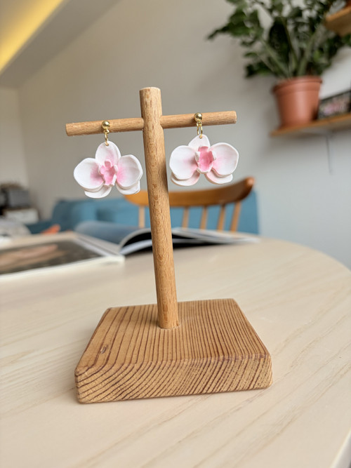 Náušnice Růžova orchidej — foto 2