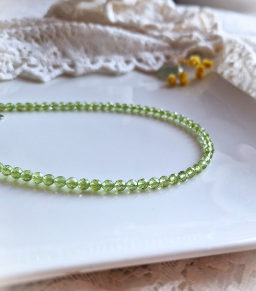 Olivín*peridot*broušený*náhrdelník — foto 4