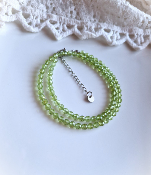 Olivín*peridot*broušený*náhrdelník — foto 5
