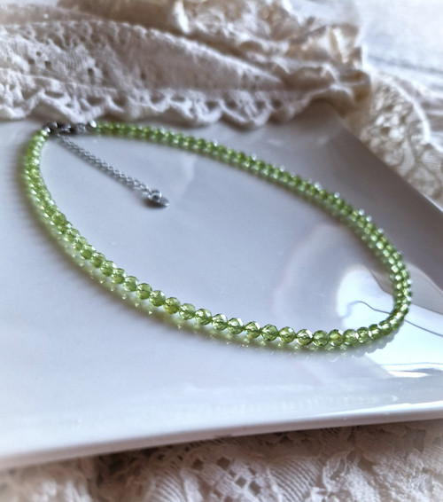 Olivín*peridot*broušený*náhrdelník — foto 6