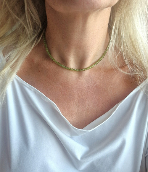 Olivín*peridot*broušený*náhrdelník — foto 3