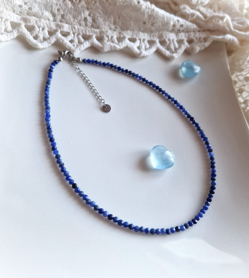 Sodalit*dark blue*broušený*náhrdelník — foto 6