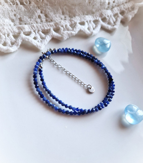 Sodalit*dark blue*broušený*náhrdelník — foto 4