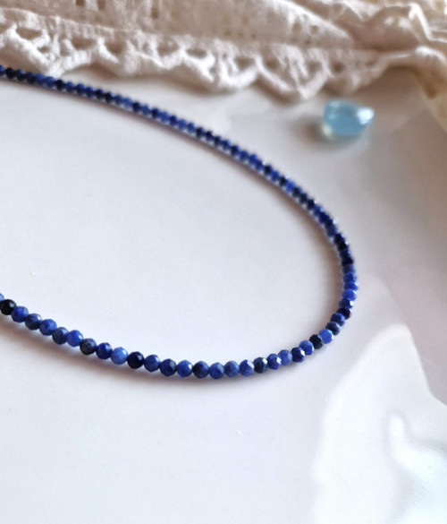 Sodalit*dark blue*broušený*náhrdelník — foto 2
