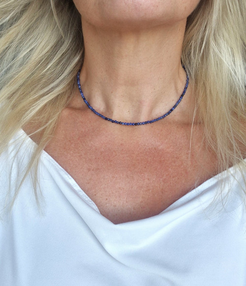 Sodalit*dark blue*broušený*náhrdelník — foto 3