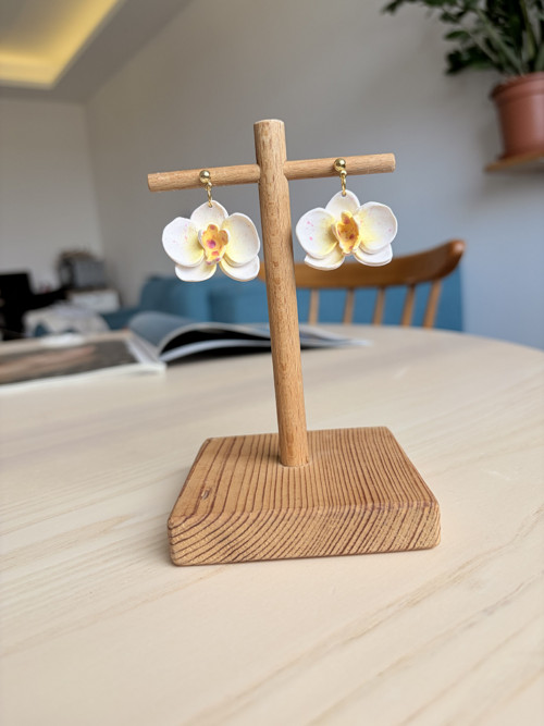 Náušnice Žlutá orchidej — foto 2