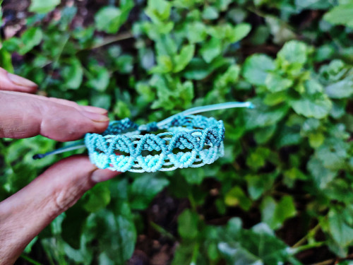 Macramé náramek, zelená — foto 2