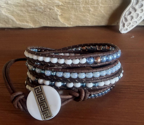 Náramek Wrap Bracelet v hnědo - modré — foto 6