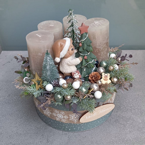 Adventní svícen Medvídek v lese — foto 4