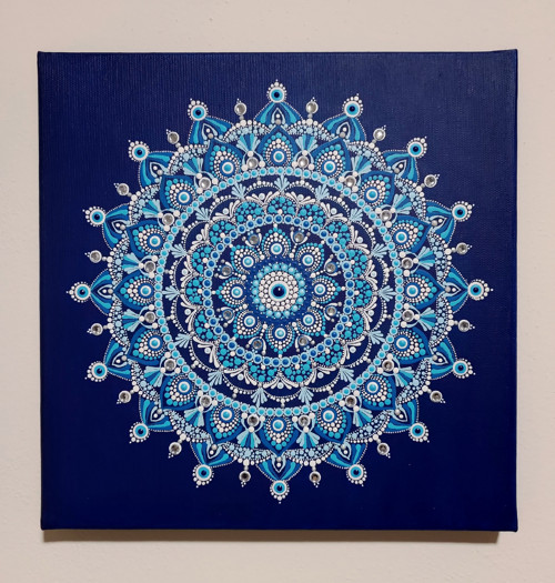 Mandala tečkovaná modrá — foto 3
