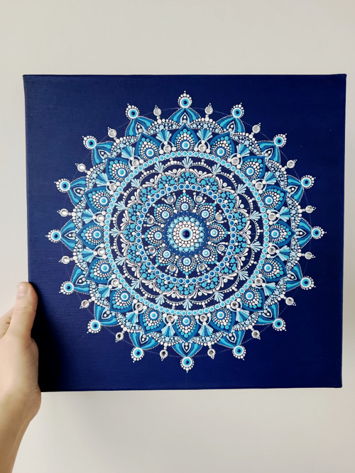 Mandala tečkovaná modrá — foto 2