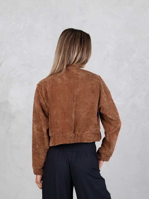 Drexiss croptop manšestrová bunda ELORA BROWN — foto 2