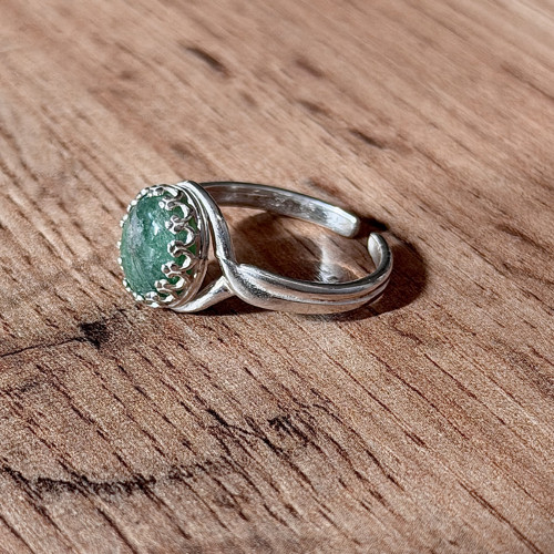 Stříbrný elegantný vintage prsten, smaragd E009 — foto 3