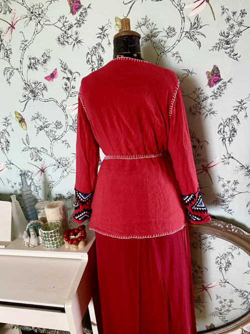 Kardigan boho red vyšívaný — foto 5