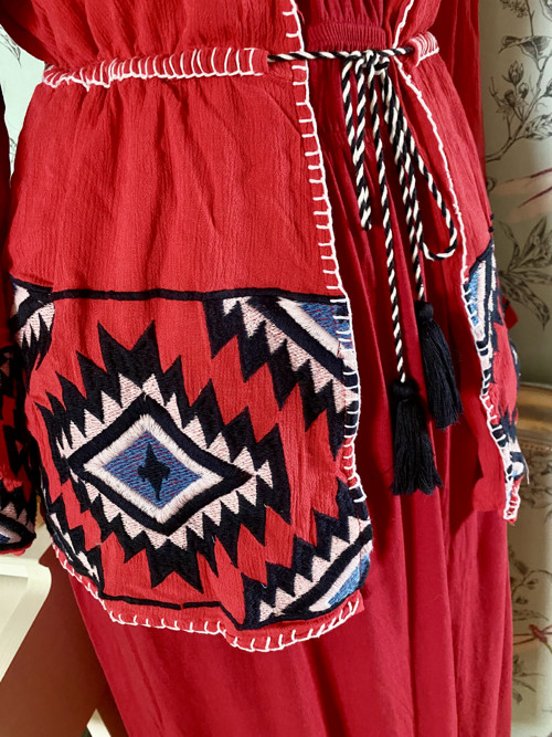 Kardigan boho red vyšívaný — foto 4