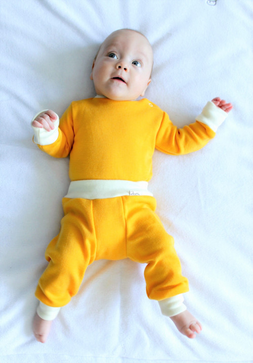 Merino gatě, rostoucí - 50-60cm - mango — foto 3