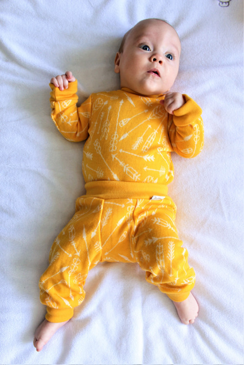 Merino gatě, rostoucí 75-92cm - šípy mango — foto 2