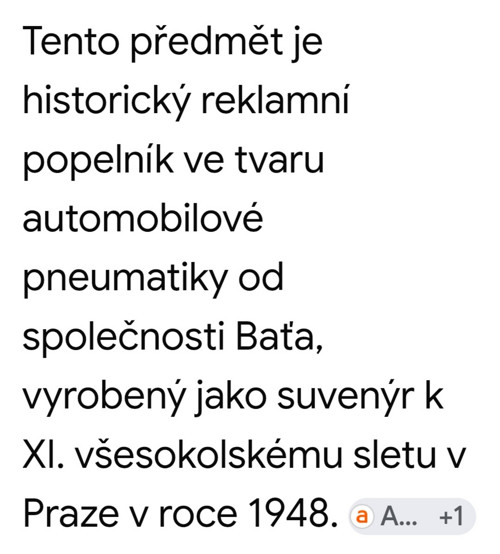 80 let starý Baťa popelník — foto 5
