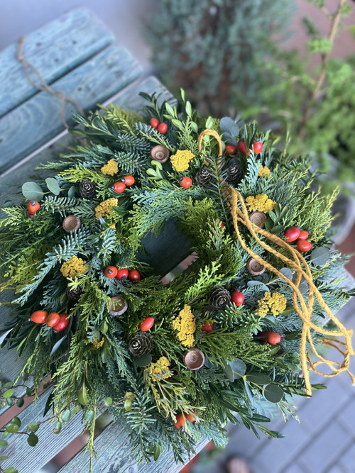 Podzimní přírodní věnec - průměr 40cm — foto 2