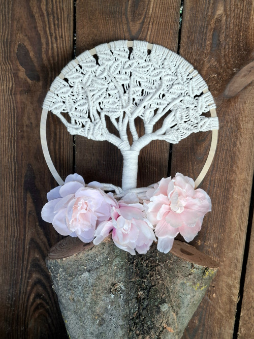 Strom života macramé - průměr kruhu 32cm — foto 3