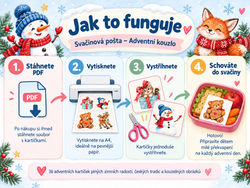 Adventní kouzlo | kartičky do svačiny — foto 3